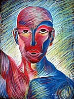 Pastel on canson paper sketch entitled 'Comic Man'